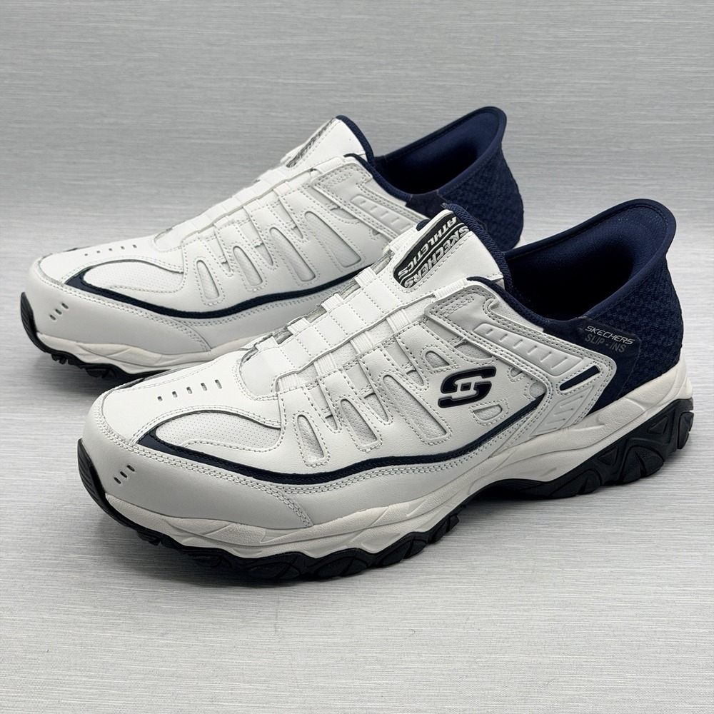 Skechers Slip Ins After Burn Grill Captain Men's 13 4E Extra Wide White 237447